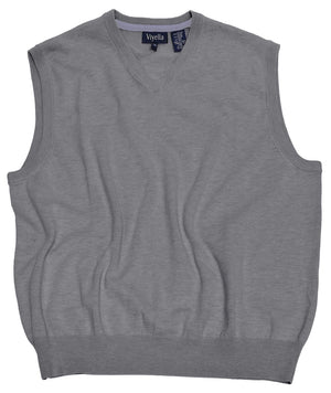 Pull à col en V sans manches en mélange de soie Viyella 