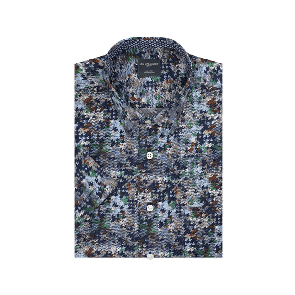 Chemise sans repassage à imprimé camouflage multi-hazy
