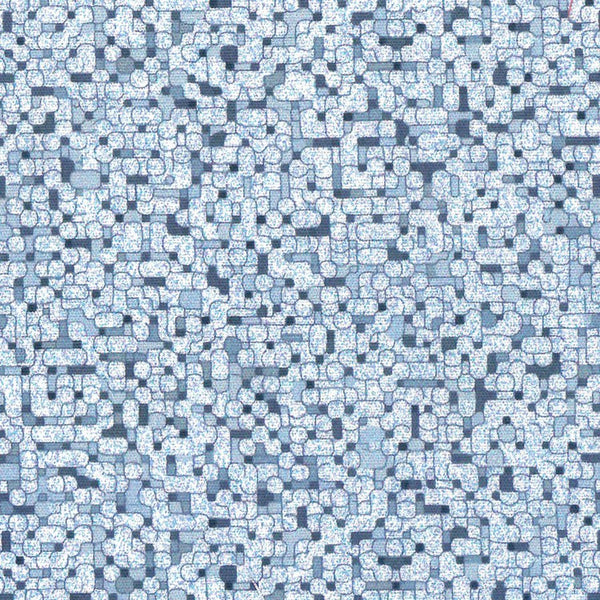 Chemise bleu clair 100 % coton imprimé sur toute la surface, sans repassage