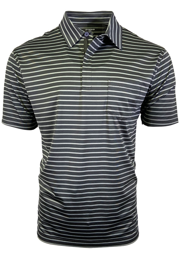 Charcoal Grey Performance Polo with Chest Pocket