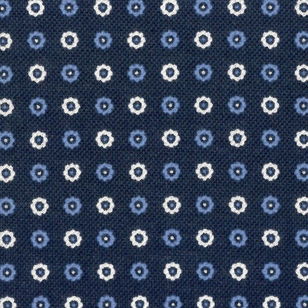 Chemise boutonnée à manches courtes en tricot circulaire bleu marine
